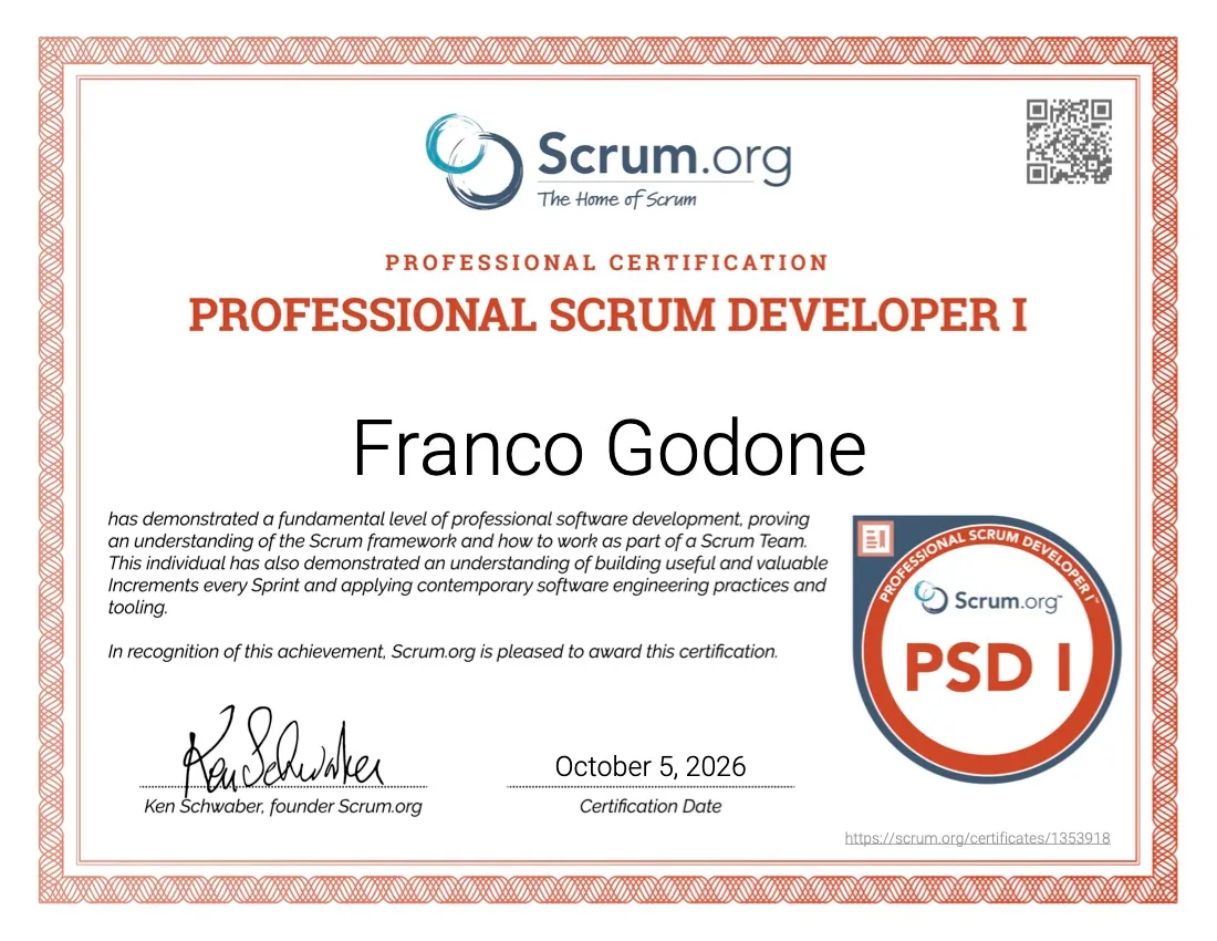 Professional Scrum Developer I (PSD I)